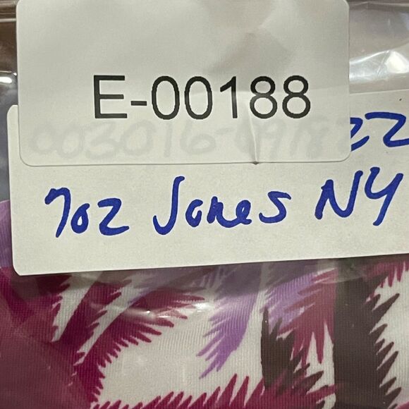 Jones New York Swimsuit Medium Fuchsia Palm Tree Ruffle Sleeve Bandeau Neck - Picture 12 of 13